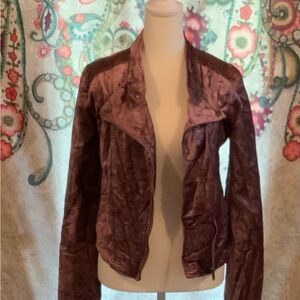 Aeropostale Purple Velvet Moto Jacket XS Whimsigoth Witch retro Gothic Fairy Emo
